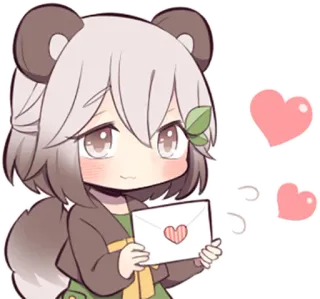💌 cute, anime, girl, love, heart, letter, kawaii telegram sticker