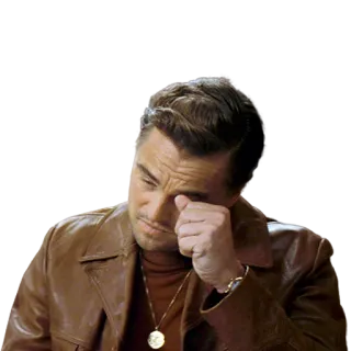 😔 leonardo dicaprio, menangis, sedih, kesal, aktor, emosional telegram sticker