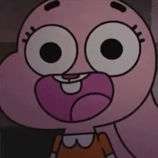 😃 Anais Watterson The Amazing World of Gumball 만화, 동물, 핑크, 캐릭터, 애니메이션, 웃긴, 귀여운 telegram sticker