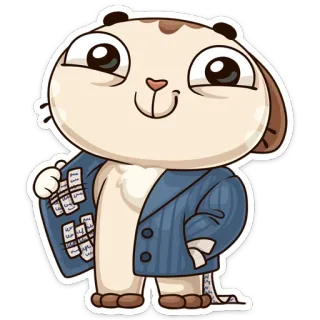 👀 dessin animé, animal, ours, autocollant, costume, mignon, kawaii telegram sticker