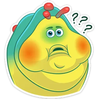 ❓ cartoon, confused, question marks, illustration, sticker whatsapp sticker