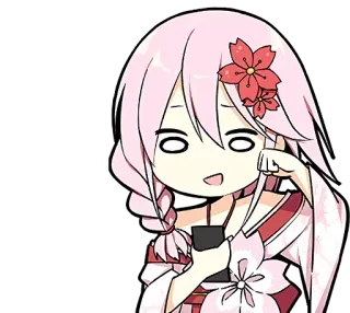 😳 Anime, Fofo, Desenho animado, Menina, Flor, Chibi whatsapp sticker