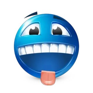😛 emoji, face, blue, tongue, crazy, funny telegram sticker