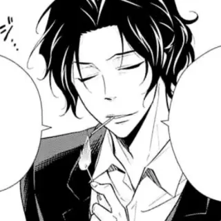 🎩 Merokok, Anime, Manga, Rokok, Pria telegram sticker
