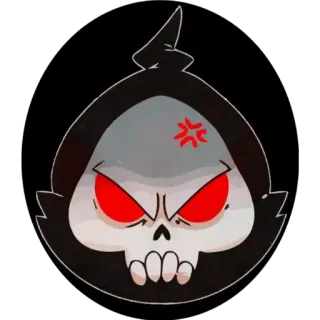 😤 grim reaper, death, skull, anger, evil, cartoon telegram sticker