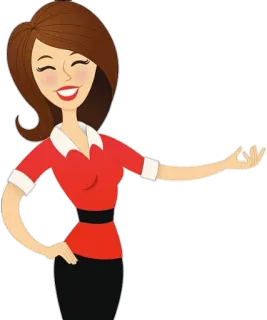 😁 femme, dessin animé, affaires, rouge, noir, bureau, féminin, personne telegram sticker
