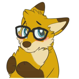 ☺️ fox, cartoon, glasses, cute, animal, furry telegram sticker