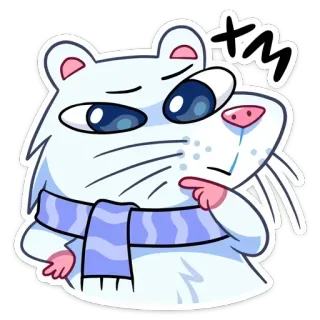 🔹 хм criceto, pensieroso, inverno, carino, animale, sciarpa, espressione telegram sticker