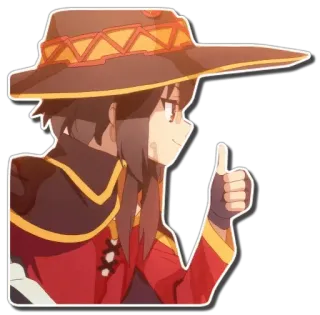 👍 Megumin Konosuba Anime, Megumin, Konosuba, Pouce levé, Magicien, Autocollant whatsapp sticker