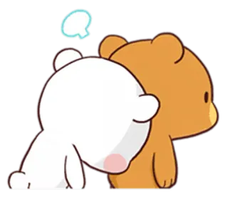 ☹️ urso, fofo, adorável, desenho animado, amor, casal, abraço, kawaii telegram sticker