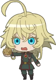 😰 Tanya von Degurechaff Saga of Tanya the Evil Anime, Manga, Chibi, Tanya von Degurechaff, Saga de Tanya la Malvada telegram sticker