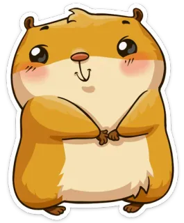 ☺️ hamster, fofo, animal, roedor, desenho animado, adesivo telegram sticker