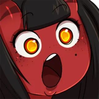 😮 diable, démon, animé, rouge, dessin animé, mignon telegram sticker