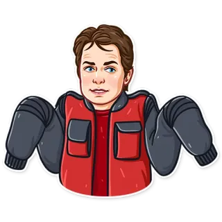 🤷‍♂️ Marty McFly Back to the Future Marty McFly, Back to the Future, character, movie, pop culture telegram sticker
