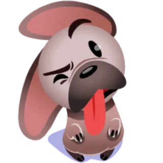 😝 cachorro, desenho animado, fofo, animal, animal de estimação telegram sticker