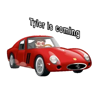 🤩 Tyler Tyler is coming Auto, Fahrzeug, rot, Fahren, Automobil telegram sticker