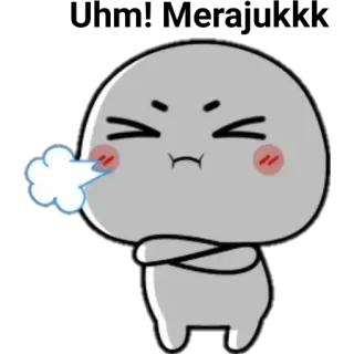😔 zangado, desenho animado, personagem, frustrado, emburrado whatsapp sticker