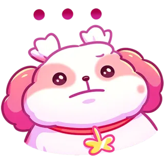 😐 dog, sticker, cute, pink, cartoon telegram sticker