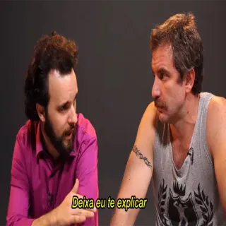 🙍‍♂️ Deixa eu te explicar conversación, hombres, explicando, entrevista, hablando telegram sticker