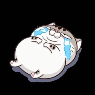 😭 mèo, khóc, hoạt hình, buồn, đẫm lệ, dễ thương whatsapp sticker