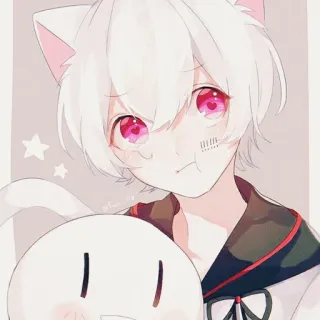 🎟 Anime, Telinga kucing, Kawaii, Lucu, Manga, Anak laki-laki telegram sticker