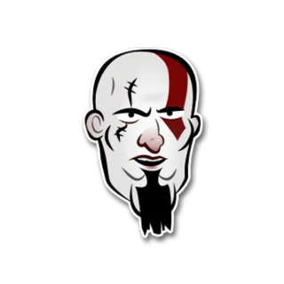 😐 Kratos God of War 크레토스, 갓 오브 워, 비디오 게임, 전사, 캐릭터, 그리스 신화 telegram sticker