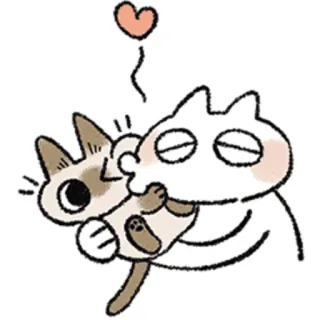 😘 cat, animal, cute, hug, love, heart, kawaii telegram sticker
