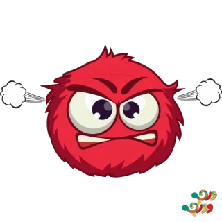 😤 enojado, rojo, dibujos animados, monstruo, emociones, furia whatsapp sticker