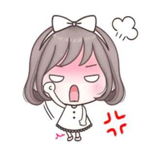 ❤️ bravo, desenho animado, chateado, frustrado, irritado, menina telegram sticker