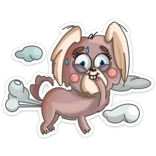 💨 anjing, kentut, malu, kartun, stiker, binatang telegram sticker