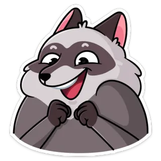 ☺️ rakun, imut, binatang, kartun, bahagia telegram sticker