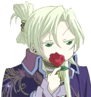 😒 anime, character, rose, facial expression telegram sticker