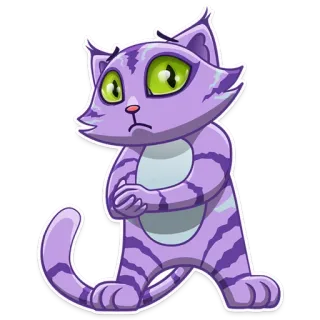 😟 Katze, Tier, lila, Cartoon, Aufkleber, süß, Kätzchen whatsapp sticker