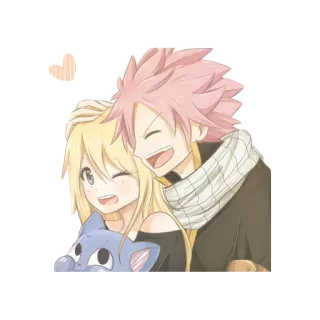 ❤ Natsu Dragneel Fairy Tail Anime, Fairy Tail, Natsu Dragneel, Lucy Heartfilia, Happy, Casal, Amigos whatsapp sticker