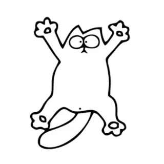 😨 chat, dessin animé, animal, drôle, humour whatsapp sticker