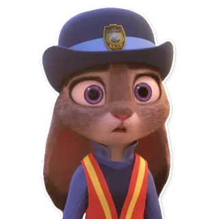 😯 Judy Hopps Zootopia police, lapin, officier, zootopie, dessin animé whatsapp sticker