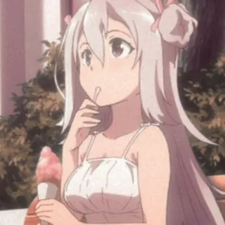 🤔 Anime, Cô gái, Kem, Dễ thương, Phim hoạt hình telegram sticker