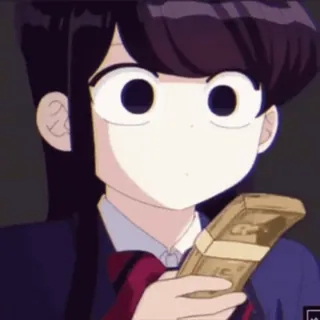 💴 Komi Shouko Komi Can't Communicate Komi no puede comunicarse, Anime, Komi Shouko, Manga, Personaje, Pila de dinero telegram sticker