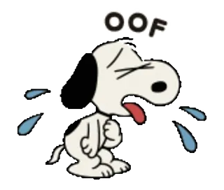 🥵 Snoopy OOF 史努比, 卡通, 漫画, 狗, oof whatsapp sticker