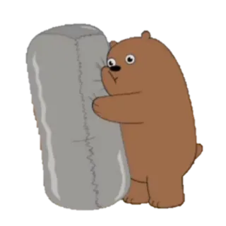 🐼 Grizzly Bear We Bare Bears urso, desenho animado, We Bare Bears, grizzly, fofo, animal telegram sticker