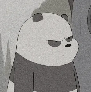 🐼 Panda Bear We Bare Bears Dessin animé, Ours, Panda, En colère, Peu amusé telegram sticker