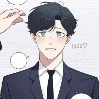🦢 tada♡ man, suit, character, anime style, korean, love telegram sticker