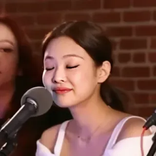 😌 Jennie Kim mulher, cantora, microfone, k-pop, jennie, blackpink, celebridade whatsapp sticker