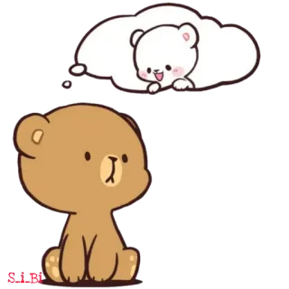 💭 orso, cartone animato, carino, animale, adesivo, illustrazione telegram sticker