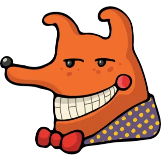 😝 vos, cartoon, dier, personage, illustratie, schattig, grappig telegram sticker