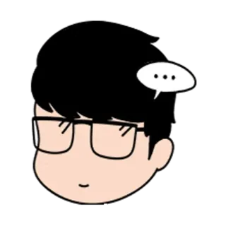 🐼 ... 人物, 卡通, 思考, 眼镜 telegram sticker