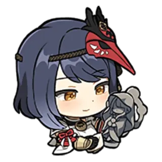 🌑 Kujou Sara Genshin Impact Kujou Sara, Genshin Impact, video game, character, anime, chibi telegram sticker