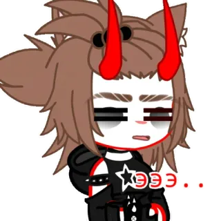 🚬 ЭЭЭ... cartoon, anime, devil, horns, cat ears telegram sticker