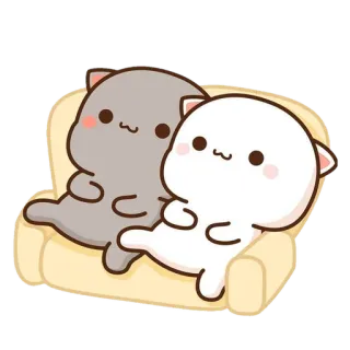 💈 Katze, Couch, niedlich, Cartoon, Tiere, Freundschaft telegram sticker