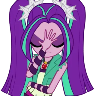 🤦‍♀ Adagio Dazzle Equestria Girls Cartoon, Mädchen, Animation, Adagio Dazzle, Equestria Girls, Augenrollen whatsapp sticker